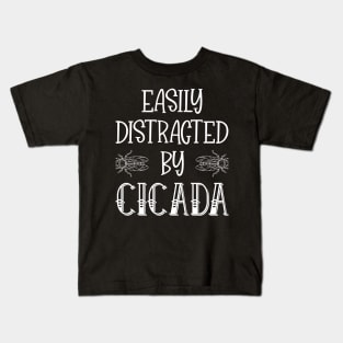 Easily Distracted by Great Cicada Fest 2024 Broods XIX & XIII Kids T-Shirt